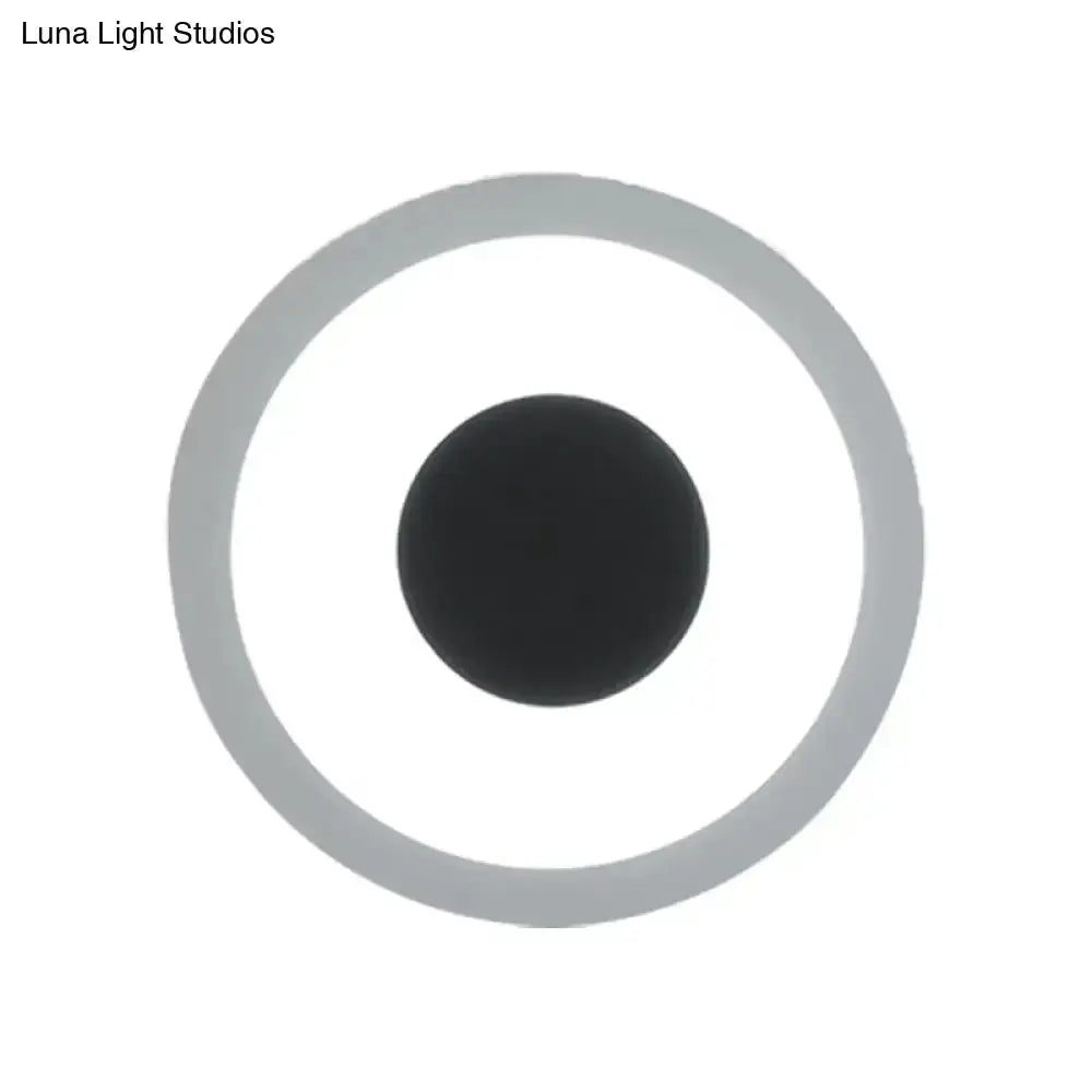 Modern Gray and Black LED Circle Sconce for Room