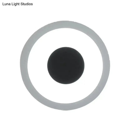 Modern Gray and Black LED Circle Sconce for Room