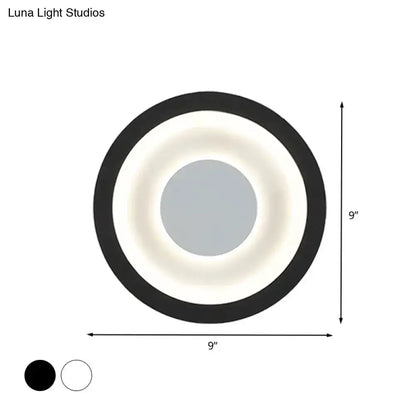 Modern Gray and Black LED Circle Sconce for Room