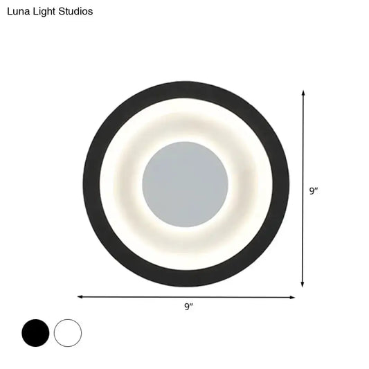 Decorbites gray and black LED circle wall sconce, 9in diameter, wall-mounted lamp on Tampa Home & Garden Store