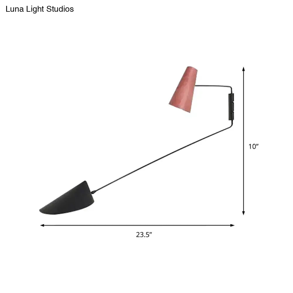 Gray cone wall sconce with black rod and wall mount, 10-inch shade height Decorbites on Tampa Home & Garden Store