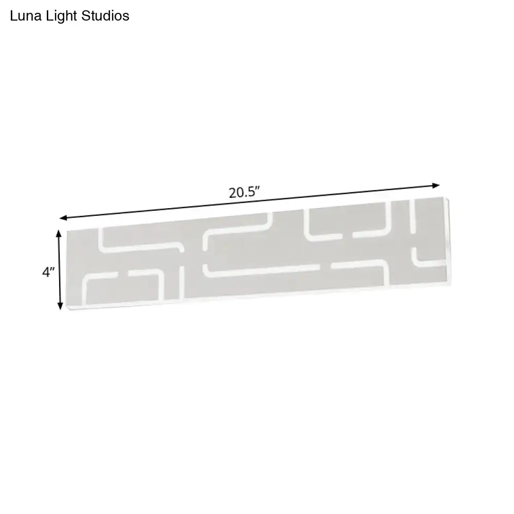 Gray geometric LED wall sconce by Decorbites, 20.5in long, 4in tall on Tampa Home & Garden Store