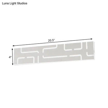 Gray geometric LED wall sconce by Decorbites, 20.5in long, 4in tall on Tampa Home & Garden Store