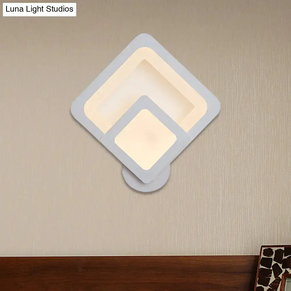 Gray Layered LED Sconce by Decorbites with nested square frames on wall on Tampa Home & Garden Store