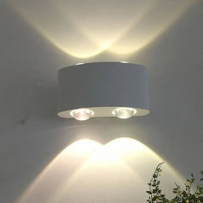 White Aluminum LED Wall-Mount Bedside Sconce for Bedroom with White/Warm Light