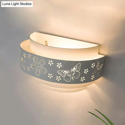 White Tiered Wall Sconce Decorbites; butterfly band; uplight on Tampa Home & Garden Store