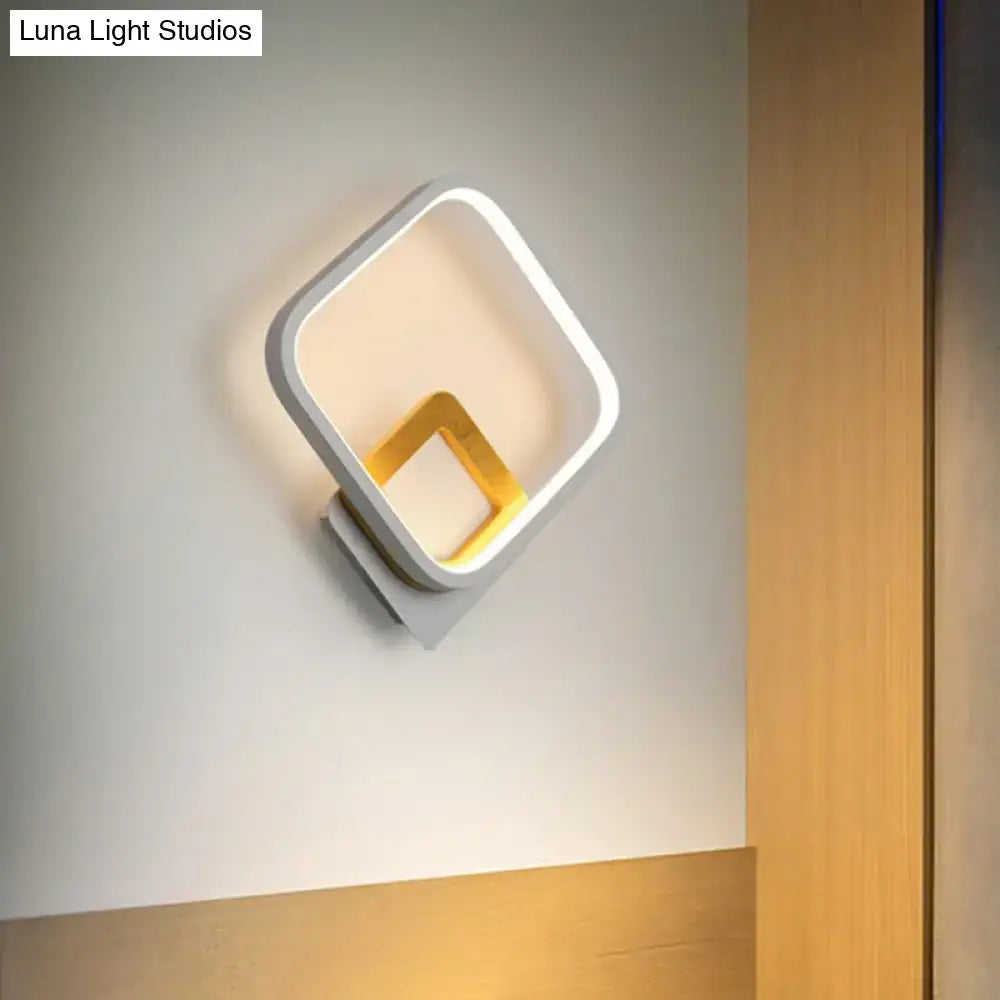 Gray Yellow Square Sconce with nested frames and yellow inner square on wall on Tampa Home & Garden Store