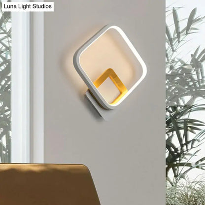 Gray yellow square sconce wall light with double-square frames, modern Decorbites design on Tampa Home & Garden Store