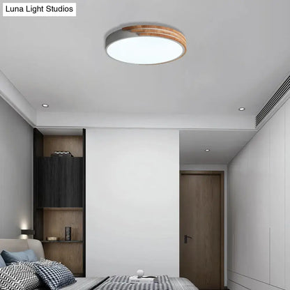 Green Wood Ceiling Light flush mount by Decorbites in a modern bedroom on Tampa Home & Garden Store