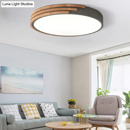 Green wood ceiling light flush mount by Decorbites with dark frame and wooden slats on Tampa Home & Garden Store