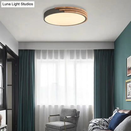 Green Wood Round Ceiling Light flush mount by Decorbites, warm white LED ceiling fixture on Tampa Home & Garden Store