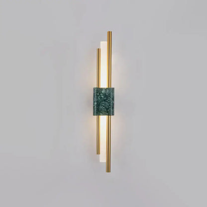 Green Marble Wall Sconce by Decorbites; gold-tone rods flank a green marble block on Tampa Home & Garden Store