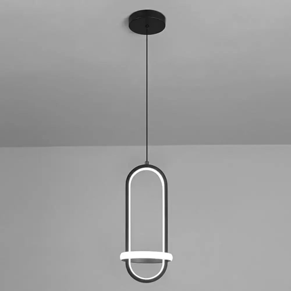 Modern halo ring bedside pendant light Decorbites black metal ceiling mount on Tampa Home & Garden Store