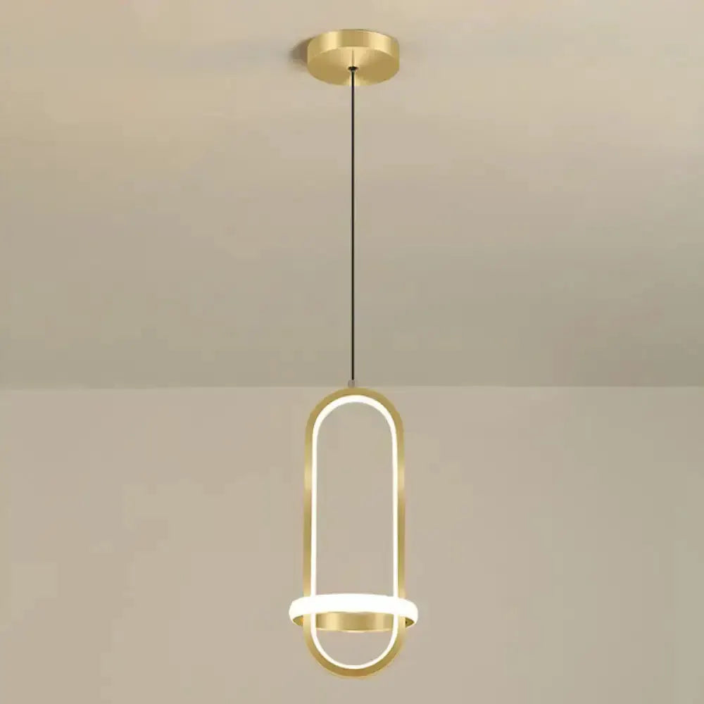 Modern halo ring pendant light by Decorbites in gold with integrated white LED glow on Tampa Home & Garden Store