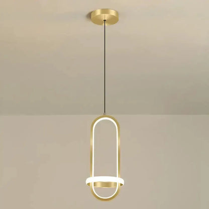 Modern halo ring pendant light by Decorbites in gold with integrated white LED glow on Tampa Home & Garden Store