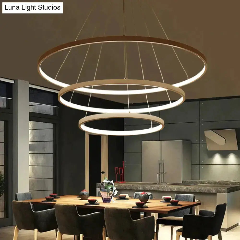 Pendant lights: modern interlocking ring LED chandelier for dining room by Decorbites on Tampa Home & Garden Store