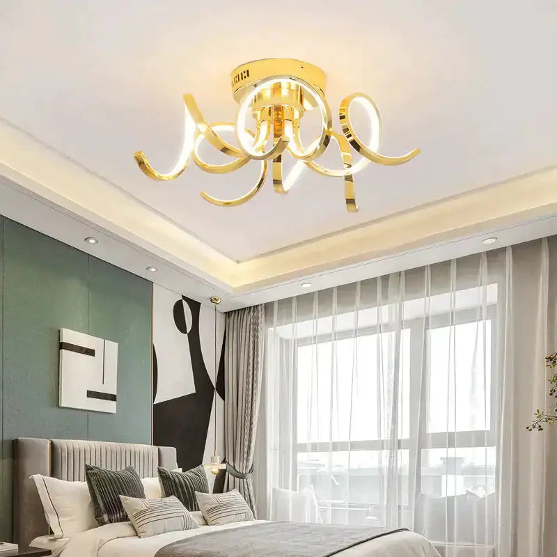 Pendant light Decorbites modern gold iron ring chandelier with crystal accents for bedroom on Tampa Home & Garden Store