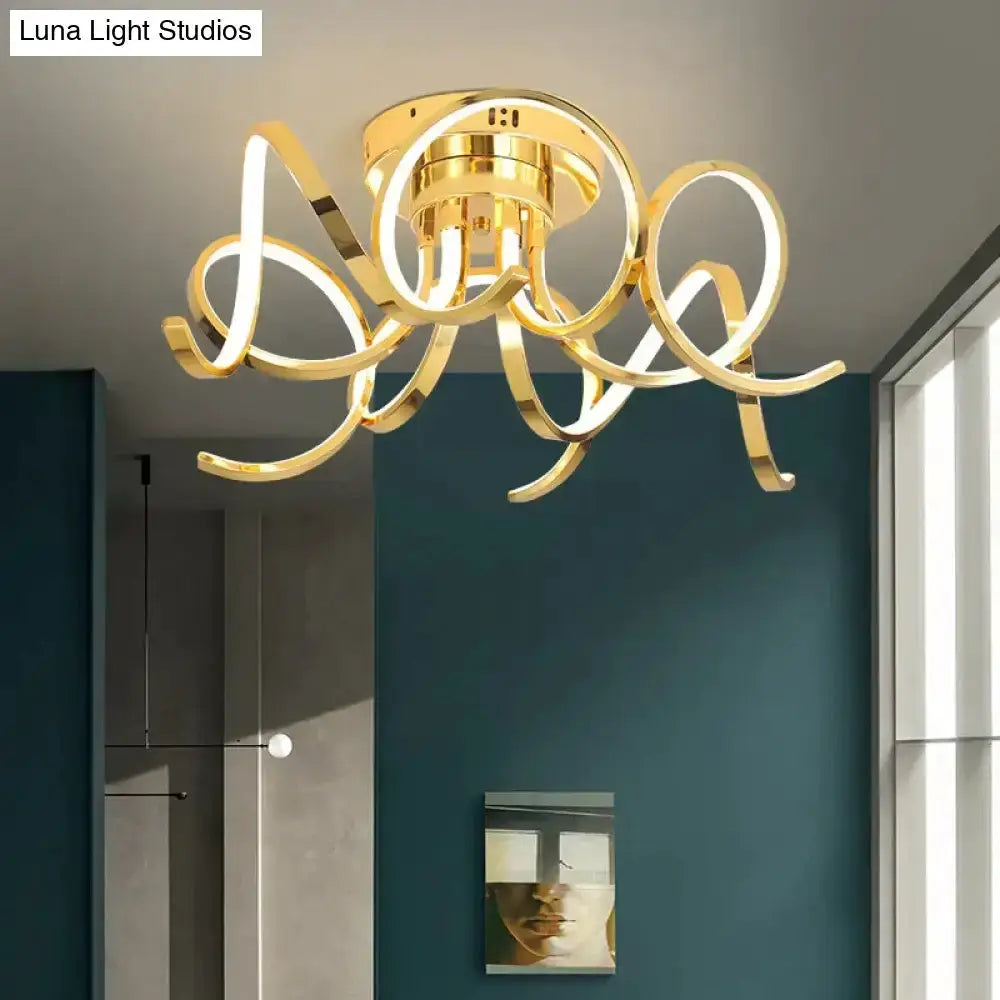 Pendant light with gold iron ring loops and LED accents Decorbites bedroom fixture on Tampa Home & Garden Store