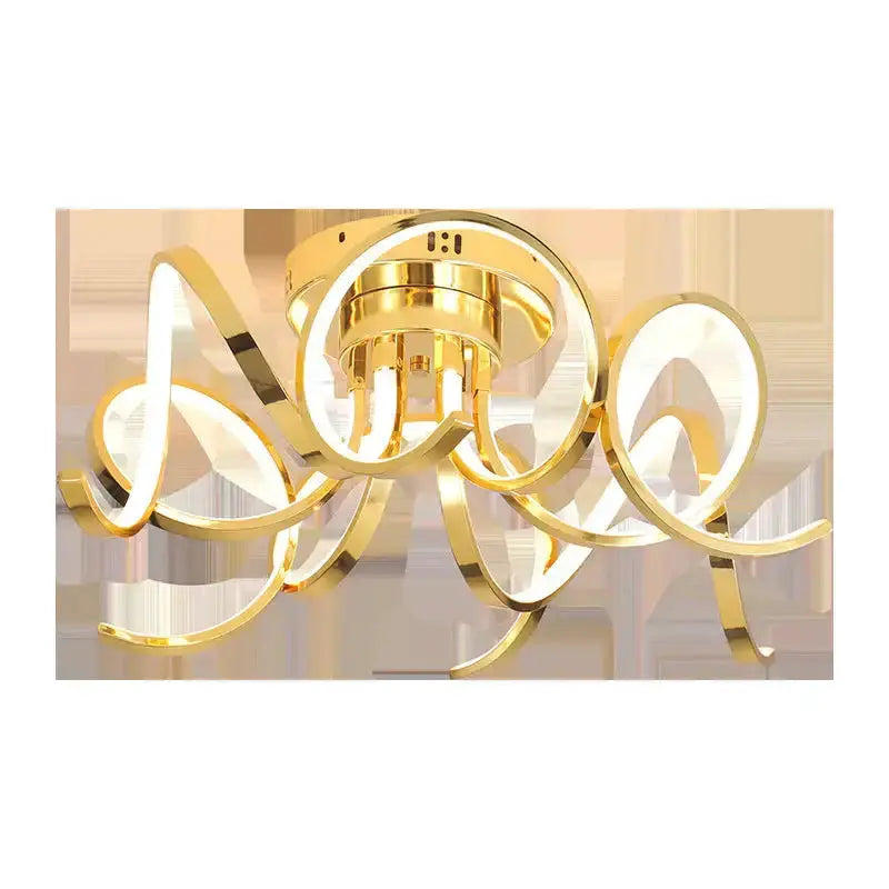 Pendant light modern iron gold ring design with crystal loops by Decorbites for bedroom on Tampa Home & Garden Store