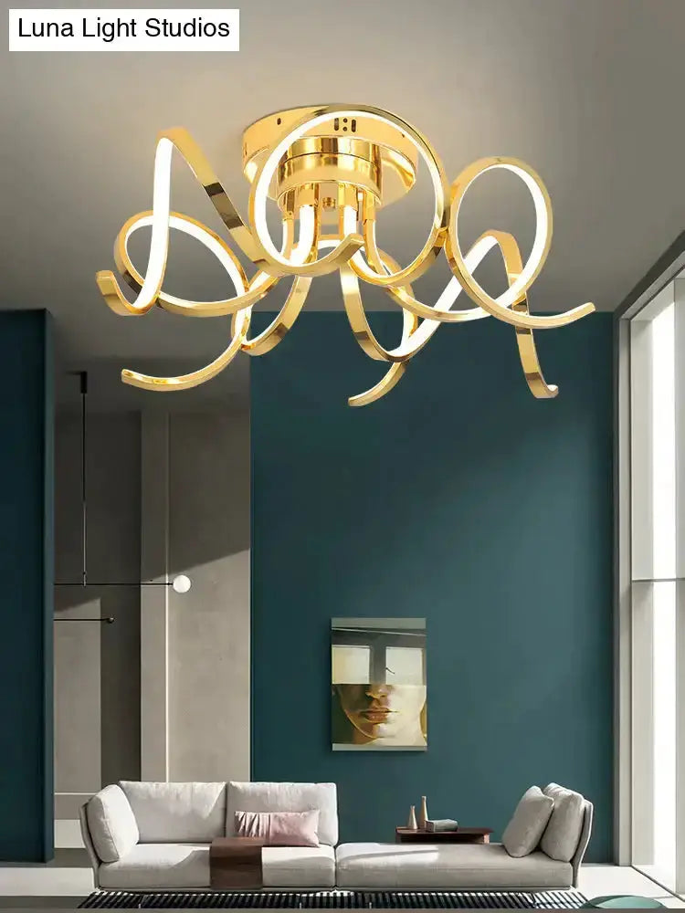 Pendant light Modern iron crystal golden ring fixture by Decorbites in living room on Tampa Home & Garden Store