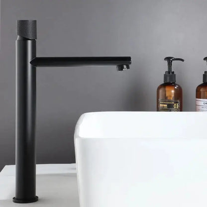 Modern knurled basin faucet in matte black, bathroom mixer tap by Decorbites on Tampa Home & Garden Store
