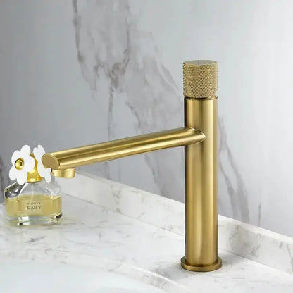 Modern knurled brushed gold basin faucet bathroom mixer tap by Decorbites on Tampa Home & Garden Store