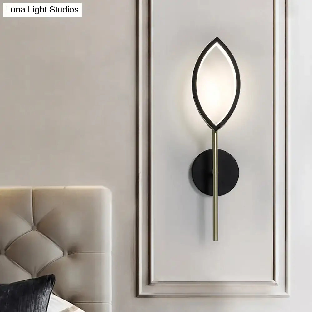 Black Gold Leaf Wall Light by Decorbites, wall-mounted fixture with leaf frame and gold stem on Tampa Home & Garden Store