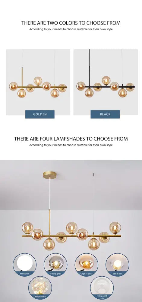 Black Gold Adjustable Ring Chandelier for Dining by Decorbites with glass globe bulbs on Tampa Home & Garden Store