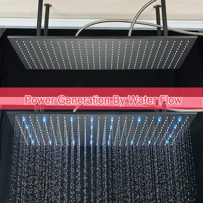 Decorbites modern LED rainfall shower head dual square ceiling panels with color-changing LEDs on Tampa Home & Garden Store