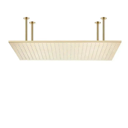 Decorbites LED rainfall shower head gold square ceiling-mount color-changing luxury on Tampa Home & Garden Store