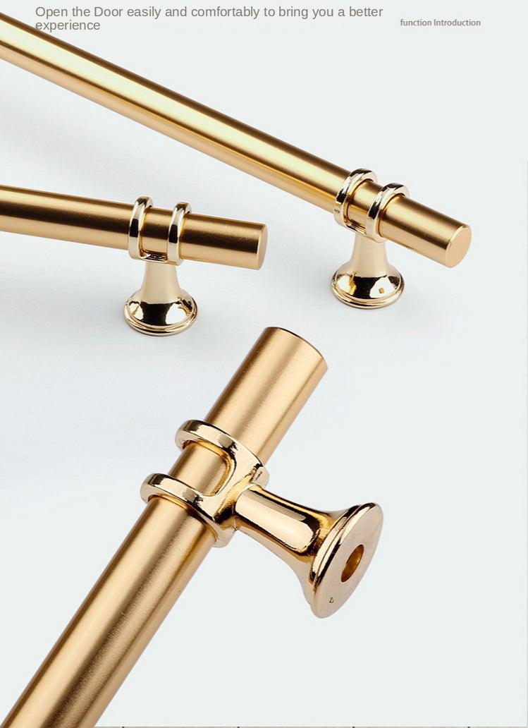 Stevvex gold zinc alloy cabinet pulls set of 3 with round flanged bases on Tampa Home & Garden Store