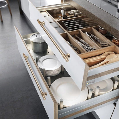 Stevvex cabinet handles set in brushed nickel zinc alloy for drawers and doors on Tampa Home & Garden Store