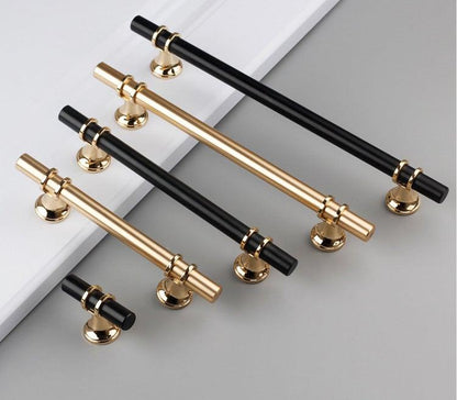 Cabinet pulls Stevvex ST50DE5389IOP black and gold two-tone zinc alloy modern hardware on Tampa Home & Garden Store