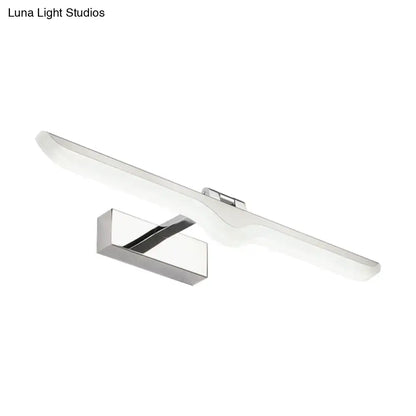 Modern linear acrylic nickel finish wall sconce bathroom light with chrome mount on Tampa Home & Garden Store