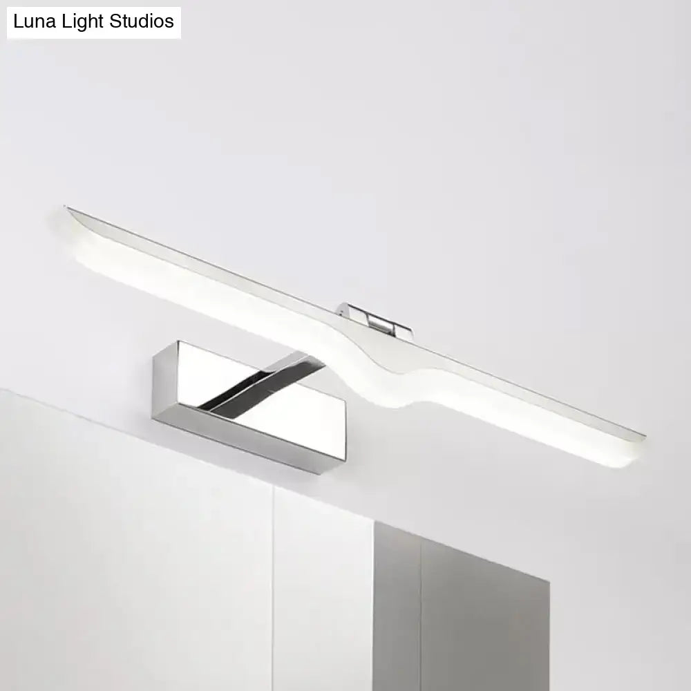 Modern linear acrylic nickel finish wall sconce bathroom light by Decorbites on Tampa Home & Garden Store