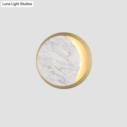 Gold marble moon sconce with brass frame by Decorbites on Tampa Home & Garden Store