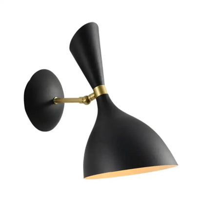 Modern Matte Black and Brass Adjustable Wall Lamp