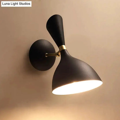 Modern Matte Black and Brass Adjustable Wall Lamp