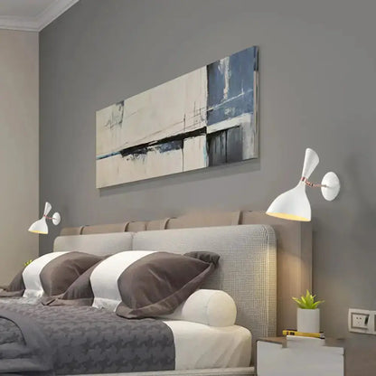 Modern Matte Black and Brass Adjustable Wall Lamp