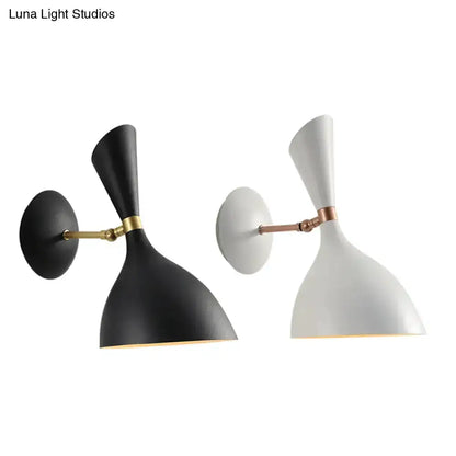 Modern Matte Black and Brass Adjustable Wall Lamp