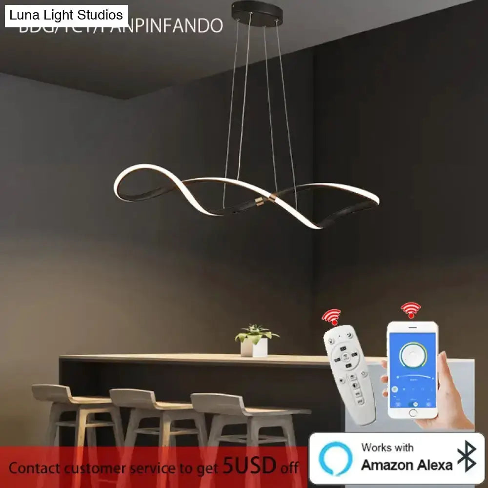 Pendant light Decorbites modern matte black LED chandelier for kitchen island, smart on Tampa Home & Garden Store