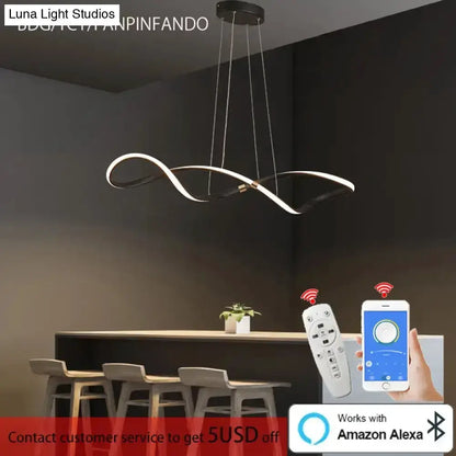 Pendant light Decorbites modern matte black LED chandelier for kitchen island, smart on Tampa Home & Garden Store