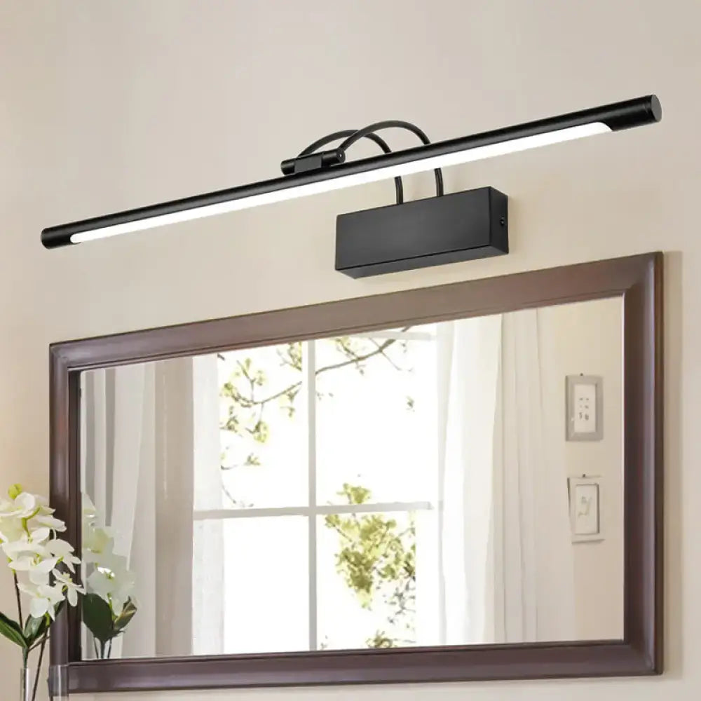 Modern matte black LED wall light vanity sconce by Decorbites above a bathroom mirror on Tampa Home & Garden Store