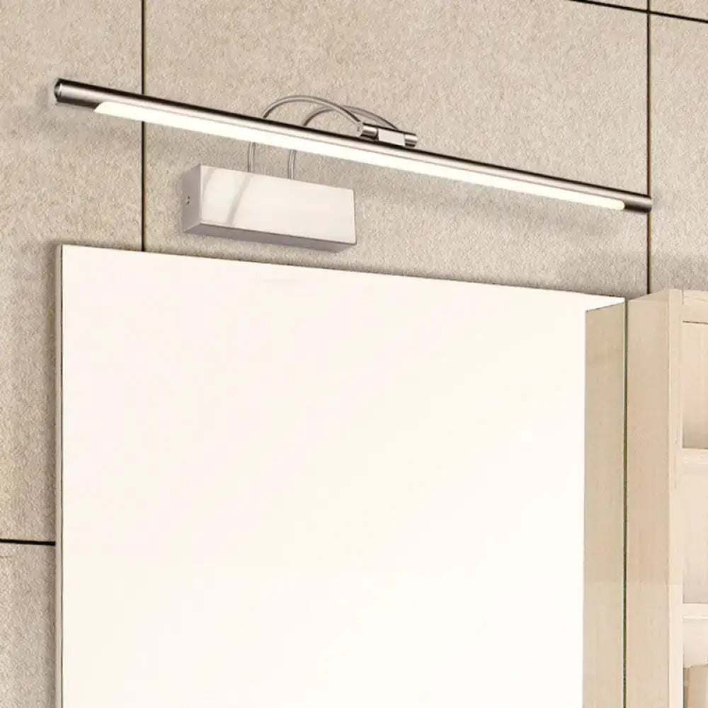 Modern matte black LED bathroom vanity wall light, slim horizontal bar with integrated glow on Tampa Home & Garden Store