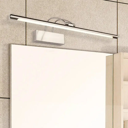 Modern matte black LED bathroom vanity wall light, slim horizontal bar with integrated glow on Tampa Home & Garden Store