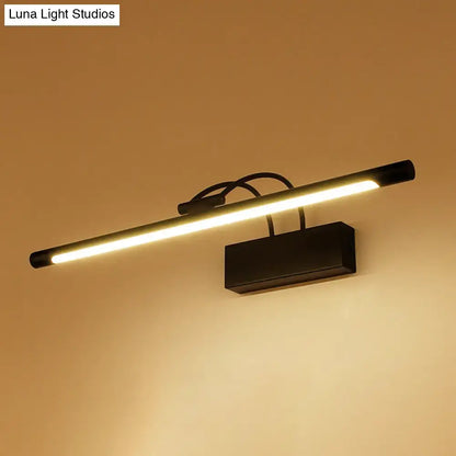 Decorbites modern matte black LED wall light vanity sconce with horizontal tube backplate on Tampa Home & Garden Store