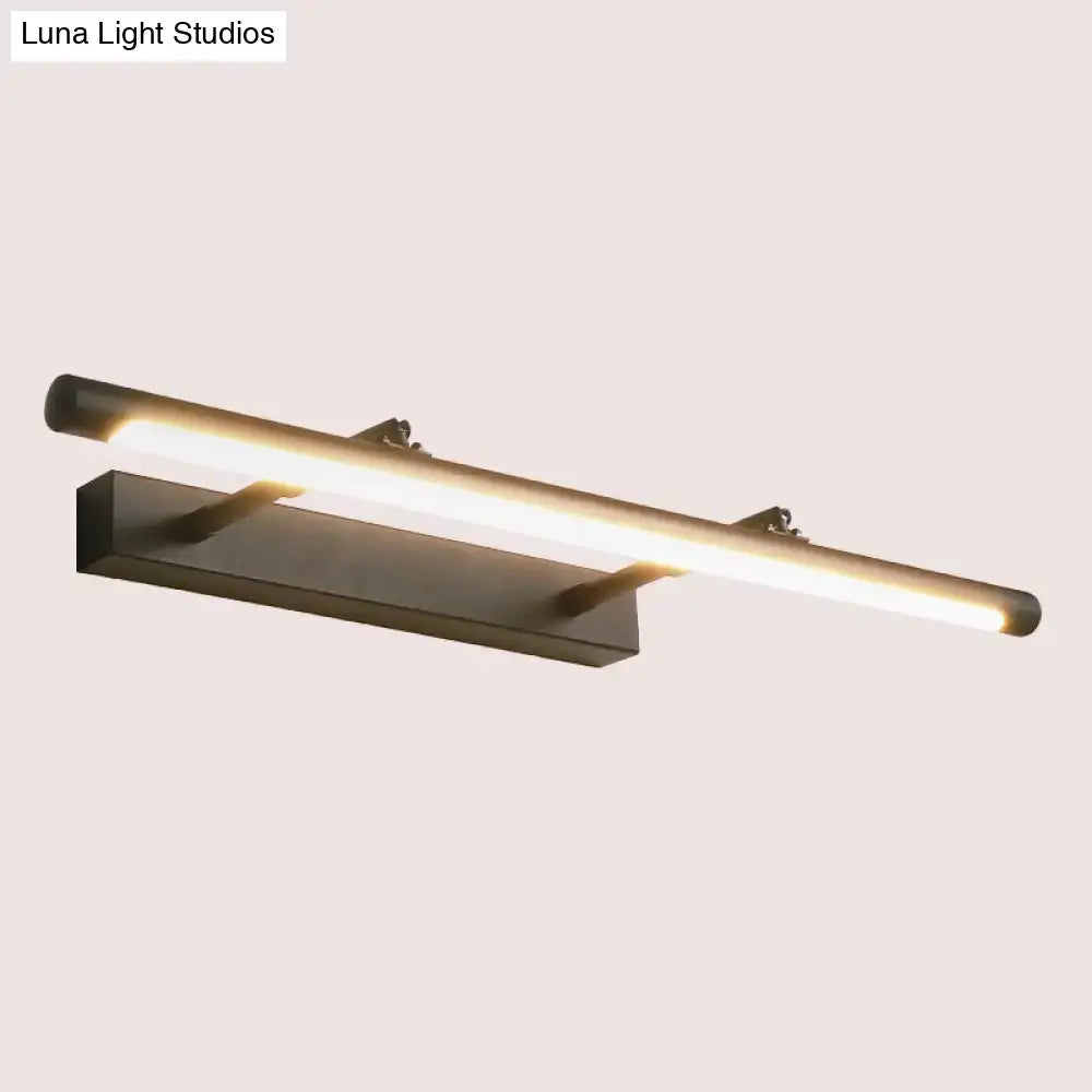 Black minimalist vanity light by Decorbites with a cylindrical LED bar and backplate on Tampa Home & Garden Store