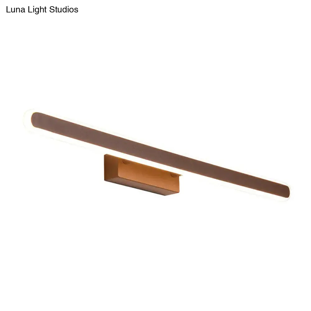 Coffee Linear LED Sconce with bronze brown finish and copper wall mount on Tampa Home & Garden Store