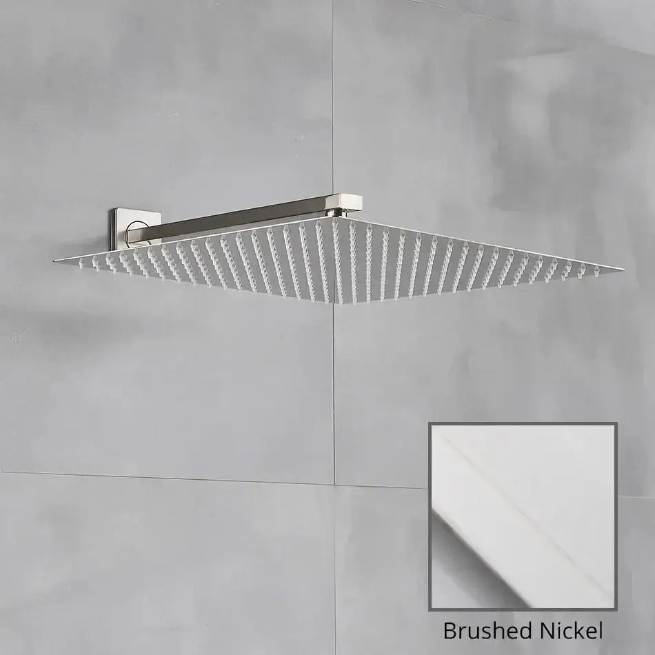 Modern Black Luxury Rain Shower Head and Wall Arm