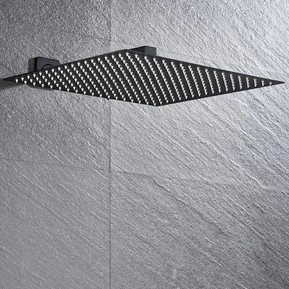 Modern Black Luxury Rain Shower Head and Wall Arm
